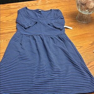 Old Navy Navy Blue Striped Kids Dress